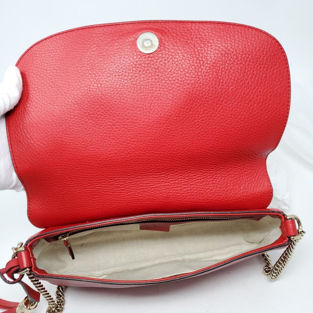 100% Auth Gucci Soho Small Red Crossbody/ClutchBag - Picture 13 of 16